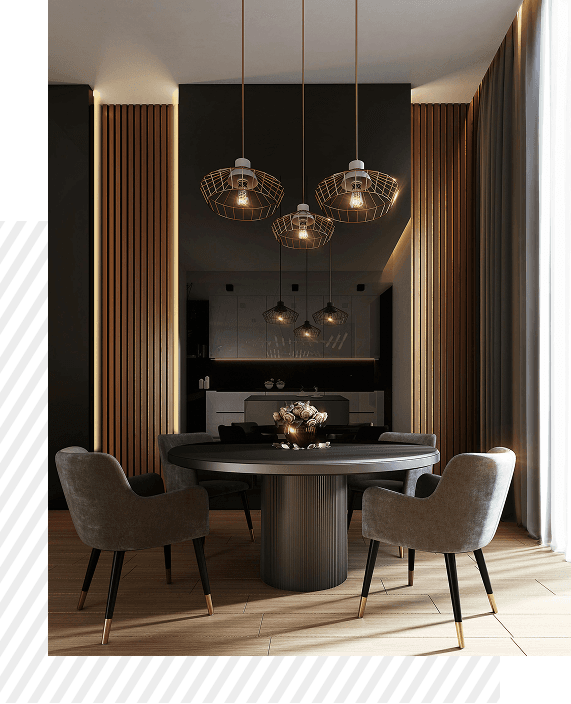 Modern luxury interior dining room